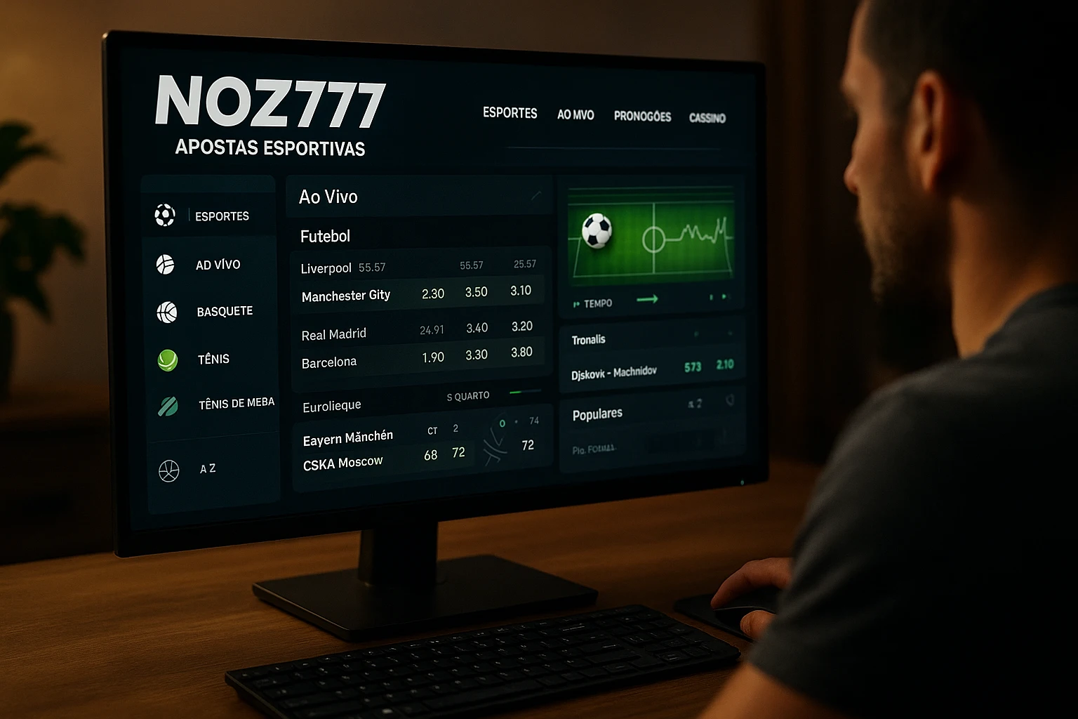 Aposte em apostas esportivas no cassino online NOZ777