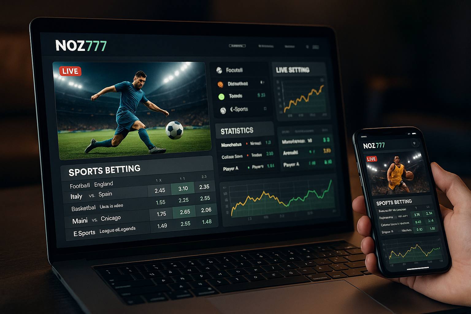 Apostas esportivas no cassino online NOZ777